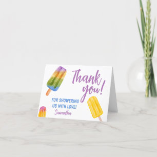Carte De Remerciements Fête estivale Popsicle baby shower Ice Cream