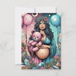 Carte De Remerciements Fête Magique de Bébé | Révélation du Sexe