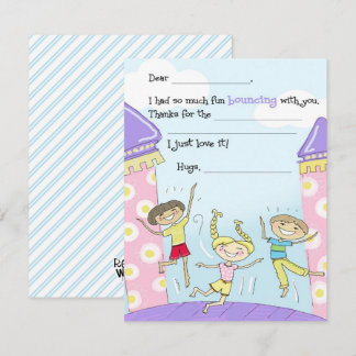 Carte De Remerciements Fête Maison Gonflable Enfants à Compléter