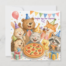 Fête Pizza & Pyjama Animaux Mignons