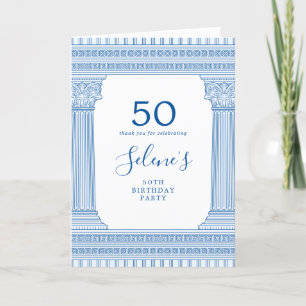 Carte De Remerciements Fête pour un 50e anniversaire avec temple grec de 