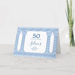 Carte De Remerciements Fête pour un 50e anniversaire avec temple grec de 