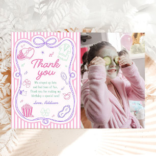 Carte De Remerciements Fête Pyjama Anniversaire Fille Photo