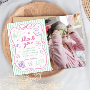 Carte De Remerciements Fête Pyjama Anniversaire Fille Photo