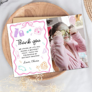 Carte De Remerciements Fête Pyjama Anniversaire Fille Photo
