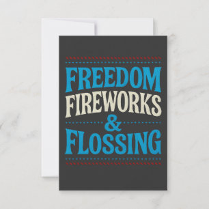 Carte De Remerciements Feu d'artifice de la liberté et dentiste dentaire 