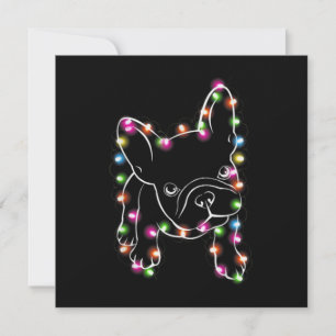 Carte De Remerciements Feu de Noël de Chien de taureaux français