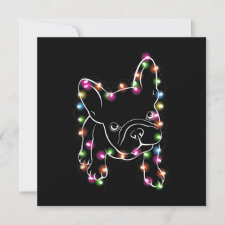 Carte De Remerciements Feu de Noël de Chien de taureaux français
