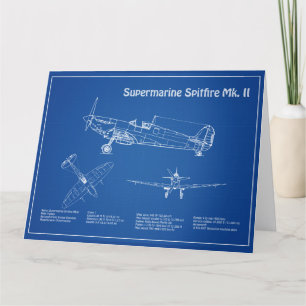 Carte De Remerciements Feu Spitfire Supermarine - Plan directeur de l'avi