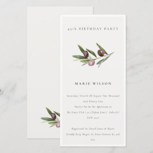 Carte De Remerciements Feuillage d'olive minimal N'importe quel âge Invit