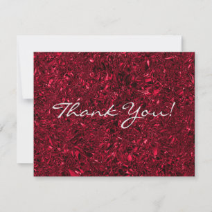 Carte De Remerciements Feuille broyée rouge brillant personnalisée