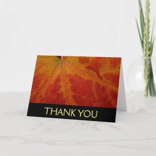 Carte De Remerciements Feuille d'érable rouge Abstraite Automne Photograp (Devant)