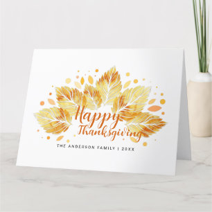 Carte De Remerciements Feuilles d'automne Bon thanksgiving cadeau de vaca