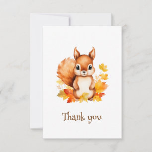 Carte De Remerciements Feuilles d'automne d'écureuil animal mignon person