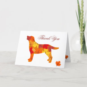 Carte De Remerciements Feuilles d'automne Labrador Retriever Silhouette