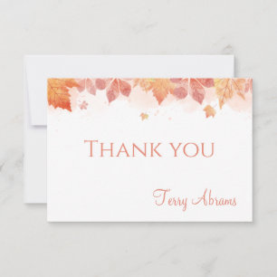Carte De Remerciements Feuilles d'automne Papier à lettres personnalisé