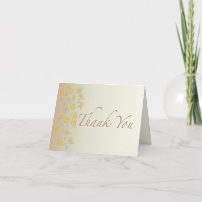 Carte De Remerciements Feuilles de Ginkgo à l'automne (Devant)