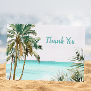 Carte De Remerciements Feuilles de palmier tropical personnalisées Plage