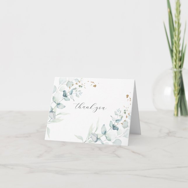 Carte De Remerciements Feuilles et feuillage de eucalyptus sophistiqués M (Devant)