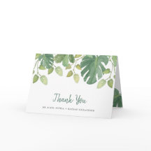 Feuilles Tropicales | Remerciement Vert et Blanc