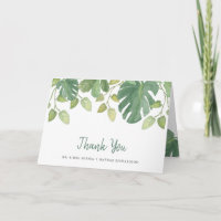 Feuilles Tropicales | Remerciement Vert et Blanc