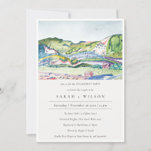 Carte De Remerciements Fiançailles d'aquarelle animée Mountain Scape Invi