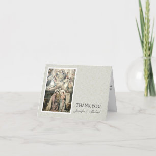 Carte De Remerciements Fiançailles de mariage Mariée Marié Religieux Vint
