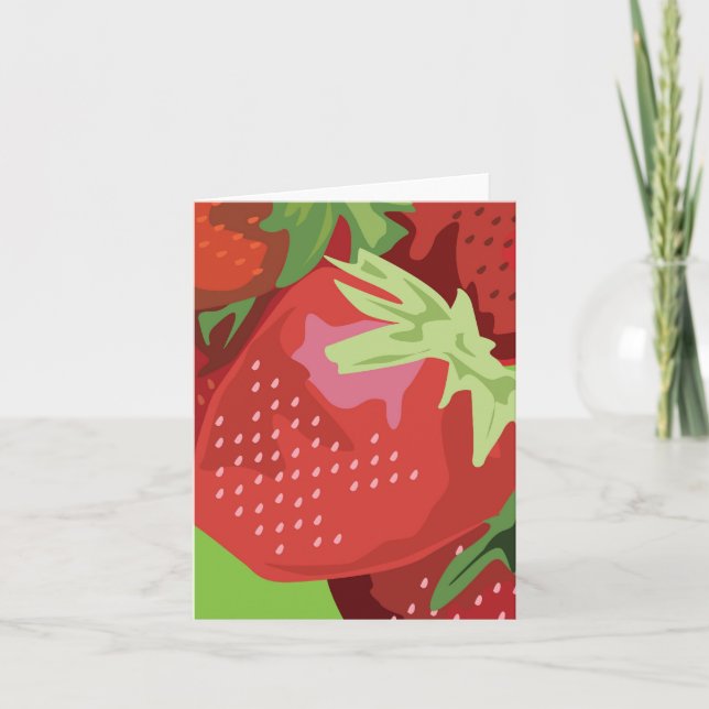 Carte De Remerciements Fiche de notes de fruits - Fraises (Devant)