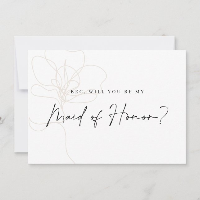 Carte De Remerciements Fiche de proposition du Rose Bridesmaid (Devant)