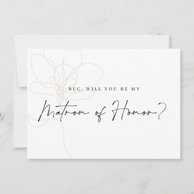 Carte De Remerciements Fiche de proposition du Rose Bridesmaid (Devant)