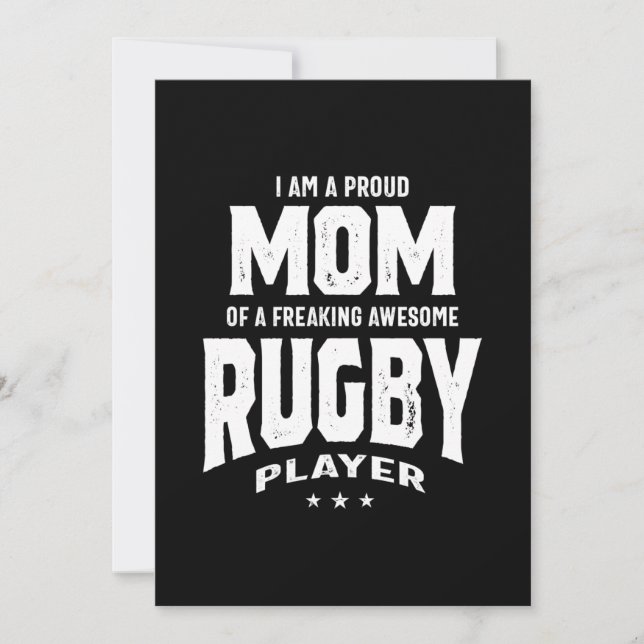 Carte De Remerciements Fier Maman D'Un Super Joueur De Rugby (Devant)