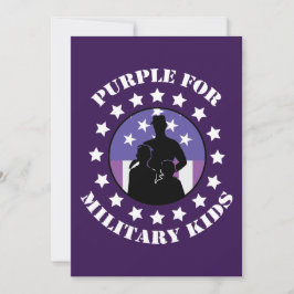 Carte De Remerciements Fièrement en Violet pour les Militaires