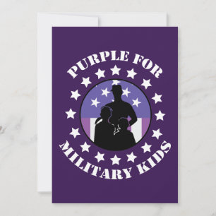 Carte De Remerciements Fièrement Violet pour les Militaires