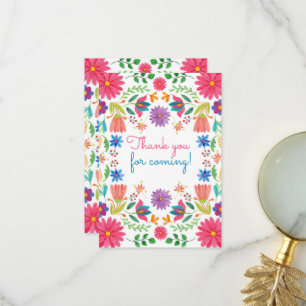 Carte De Remerciements Fiesta Mexicaine Aquarelle Florale Anniversaire