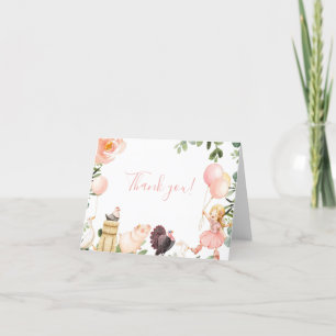 Carte de remerciements fille