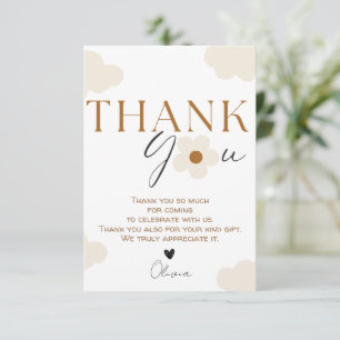 Carte De Remerciements Fille à thème fleur sauvage anniversaire