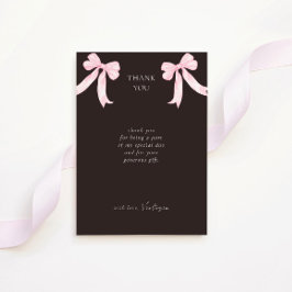 Carte De Remerciements Fille Vaches roses Élégante Fête des mariées