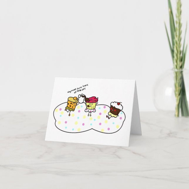 Carte De Remerciements Filles Cupcake (Devant)