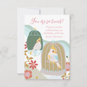 Carte De Remerciements Filles en cage d'oiseaux vintages Anniversaire Mer