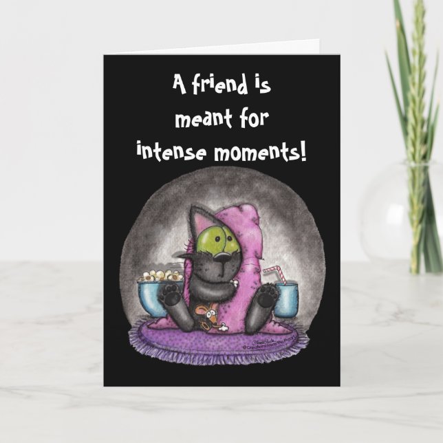 Carte De Remerciements Film effrayant - chat et souris (Devant)