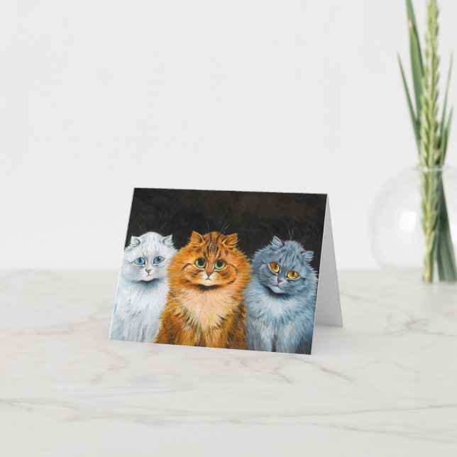 Carte De Remerciements Five Cats by Louis Wain (Devant)