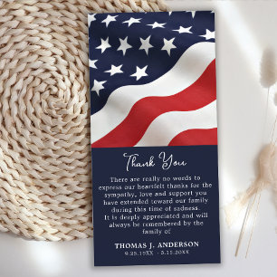 Carte De Remerciements Flag américain Patriotic Memorial Anciens combatta