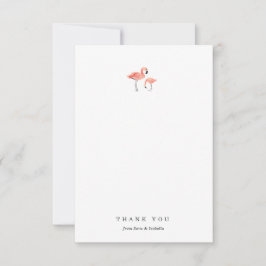 Carte de remerciements Flamant rose