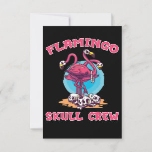 Carte De Remerciements Flamant rose   Costume d'Halloween de l'équipage d