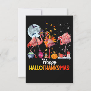 Carte De Remerciements Flamant rose  Flamant rose Halloween Et Joyeux Noë