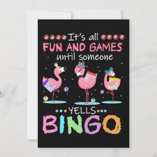 Carte De Remerciements Flamant rose  Flamme Bingo Funny