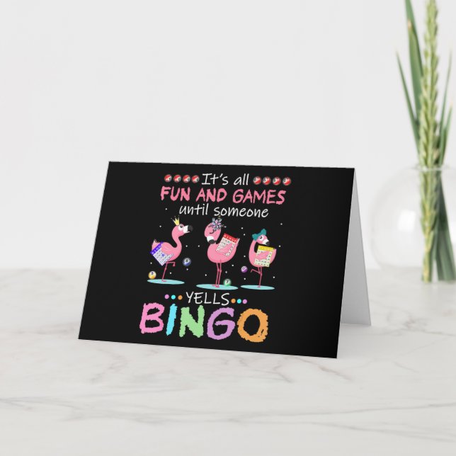 Carte De Remerciements Flamant rose| Flamme Bingo Funny (Devant)