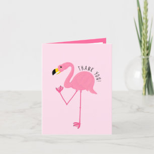 Carte De Remerciements Flamant rose rose Awkward
