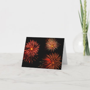 Carte De Remerciements Flammes colorées du trio feux d'artifice contre no