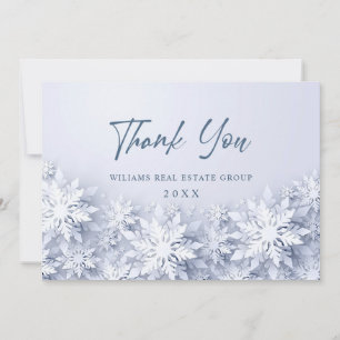 Carte De Remerciements Flammes de neige 3D Élégantes Fêtes de Noël d'entr